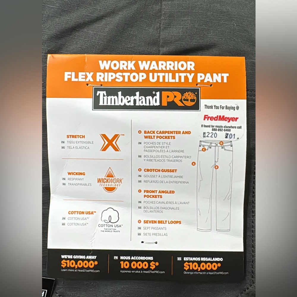 Timberland PRO Men's Charcoal Chinos - Picture 5 of 5